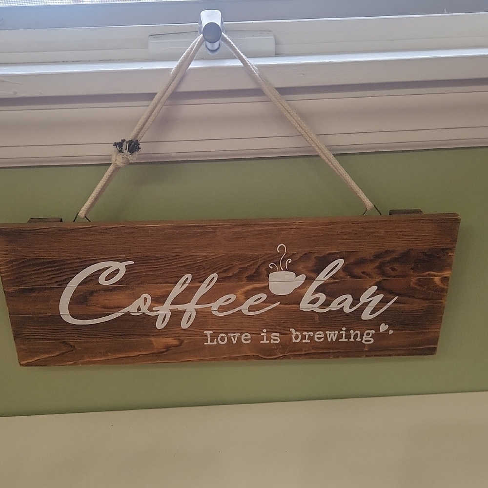 Rustic Brown Coffee Bar Sign